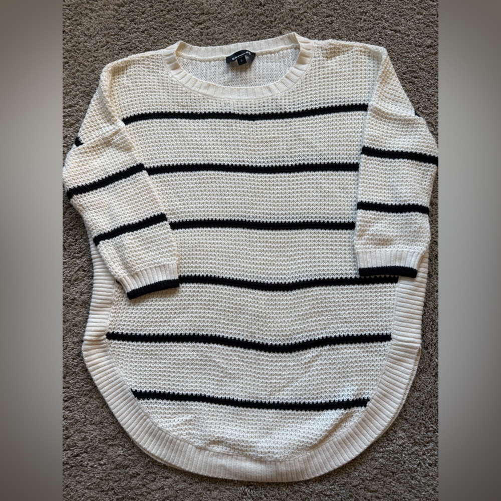 Express Ivory Textured Knit Top
